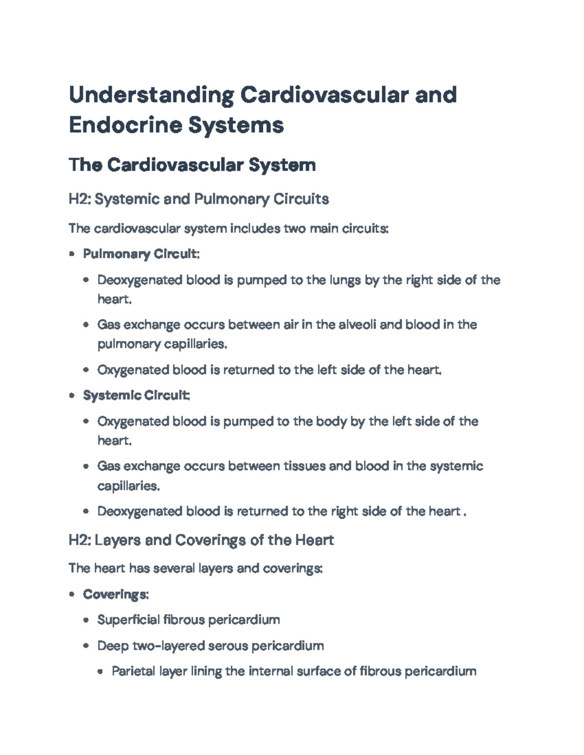 Cardiovascular and Endocrine Systems Overview: Key Concepts and ...