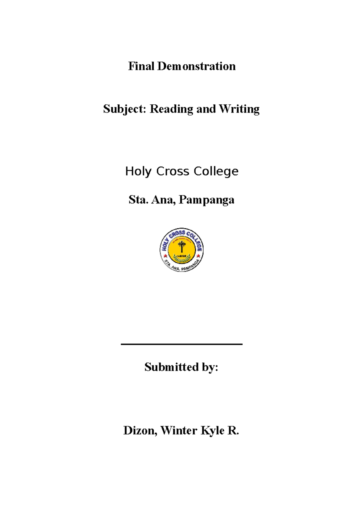 STEM 11 - Final Lesson Plan for Reading & Writing: Position Paper - Studocu