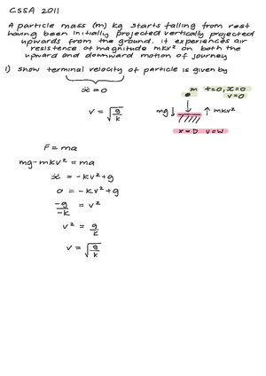 Vectors Past HSC Questions - EXT1 V1 Exam Review and Solutions - Studocu