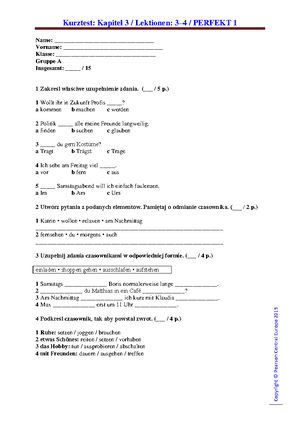 Infos aktuell 1 Kurztest K5 L3-4 A - Copyright © Pearson Central Europe