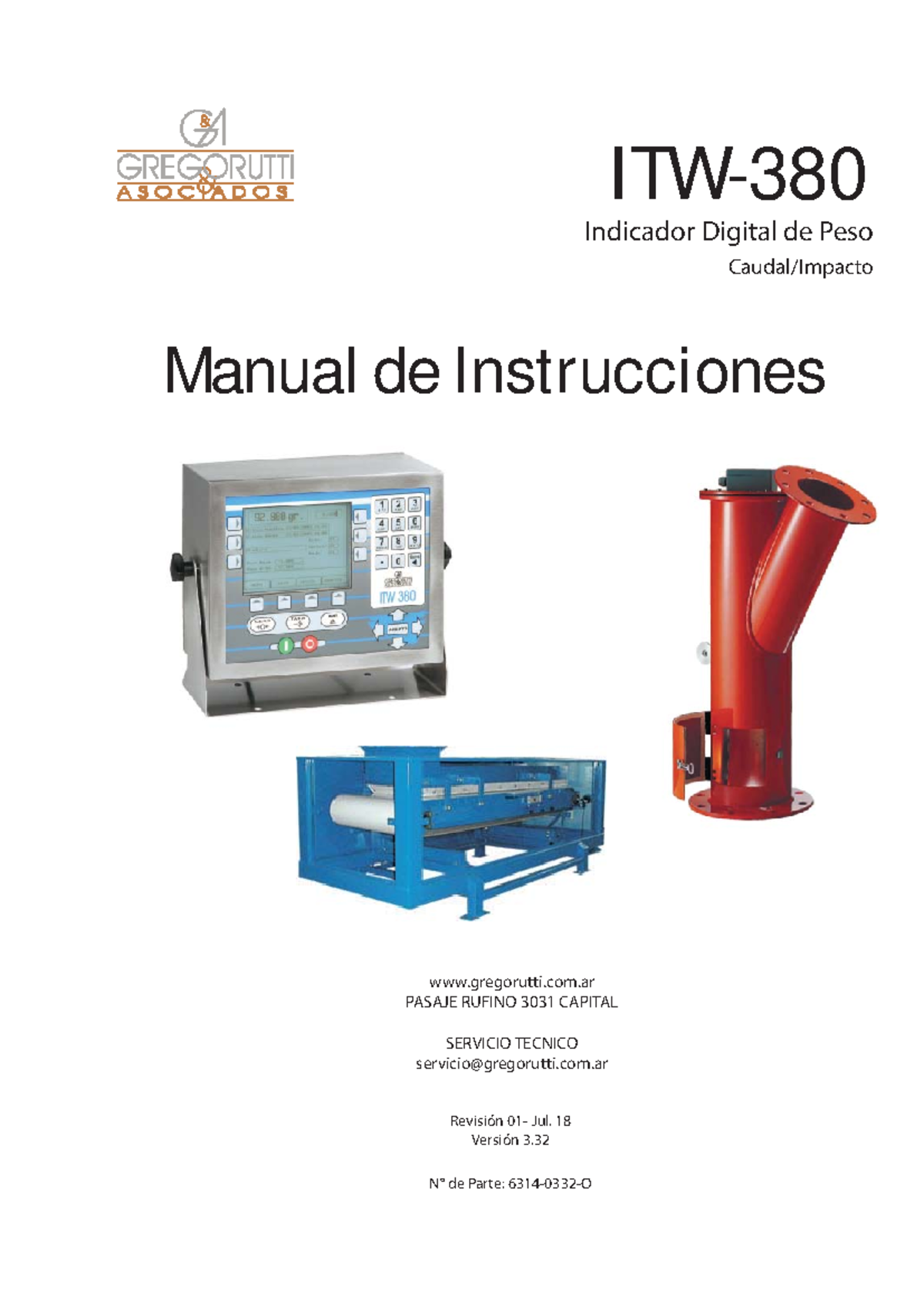 ITW 380 Manual de Instrucciones Indicador Digital de Peso V3.32 - Document Preview