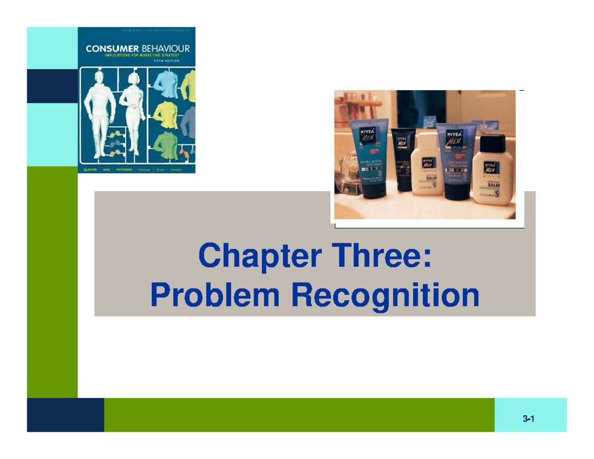 Chapter 3: Problem Recognition in Consumer Decision Making (MKT 101 ...