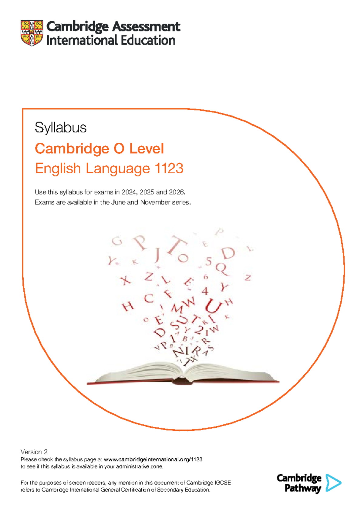 O Level English Syllabus-2024-2026 - Syllabus Cambridge O Level English ...