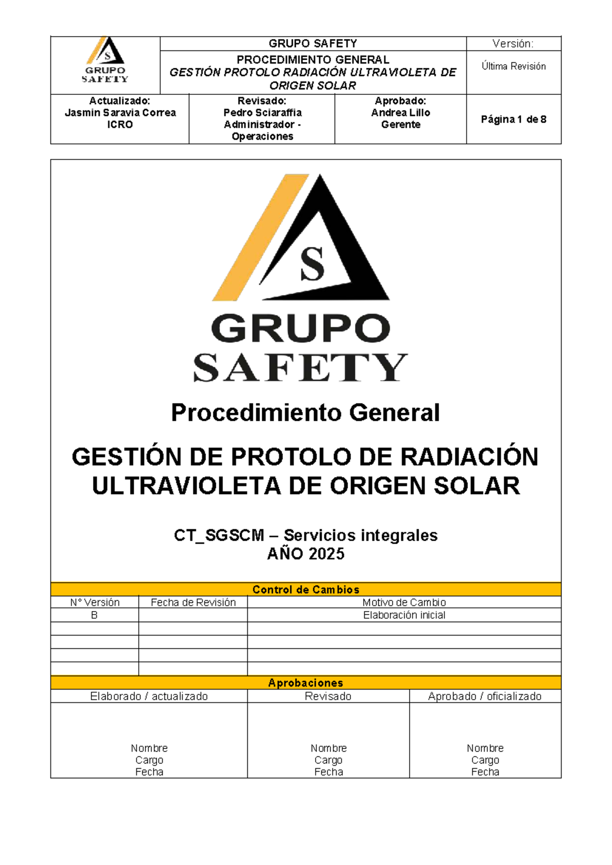 Pr. Gestión Protocolo RUV - Procedimiento General de Seguridad - Studocu