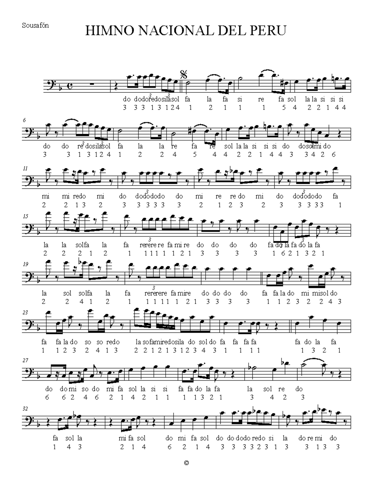 HIMNO NACIONAL DEL PERÚ - Trombon Sauso Notas - Document Preview