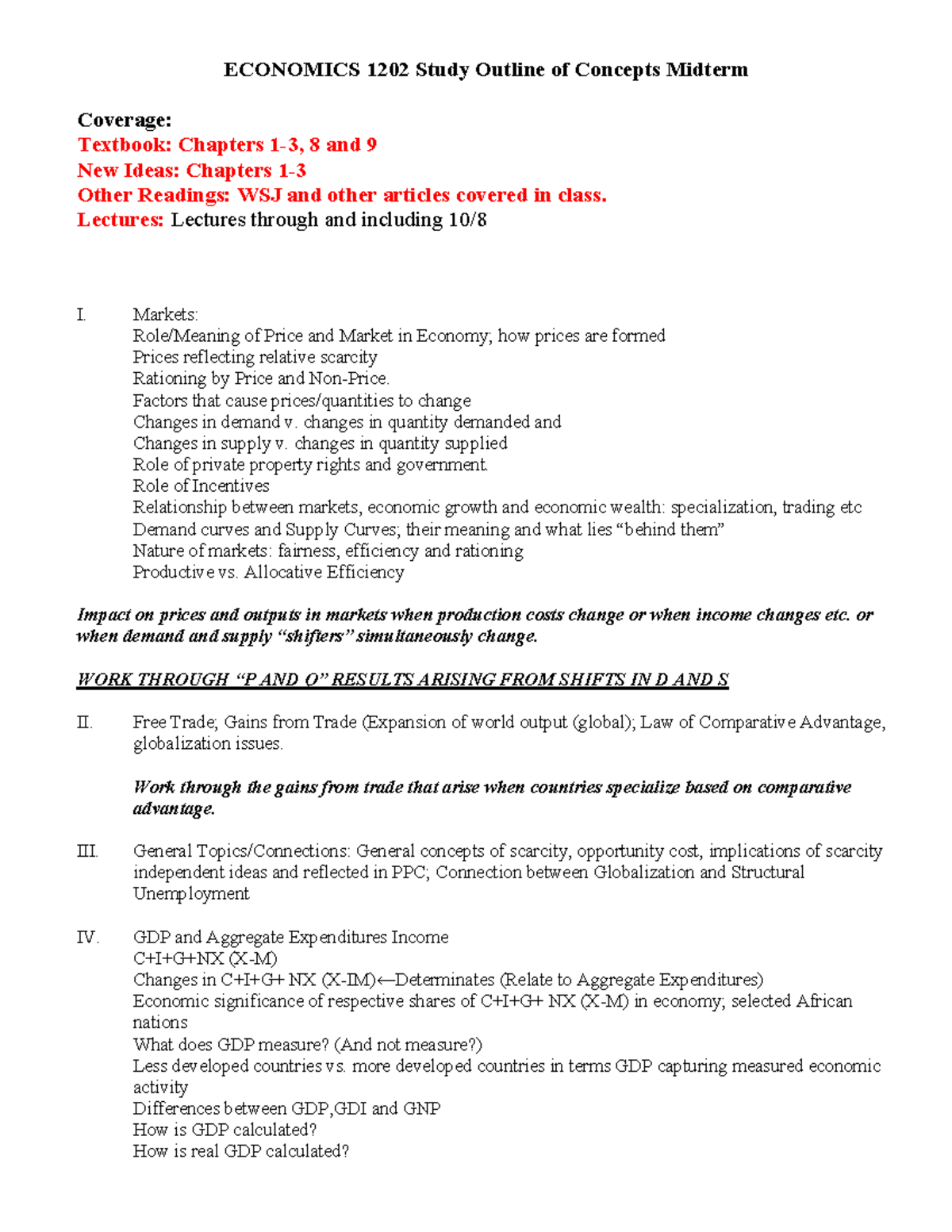 Econ 1202 Fall 2025 - Macro Midterm Study Guide & Key Concepts - Studocu