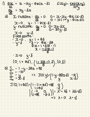 Dynamical Systems Lecture Notes - Studocu
