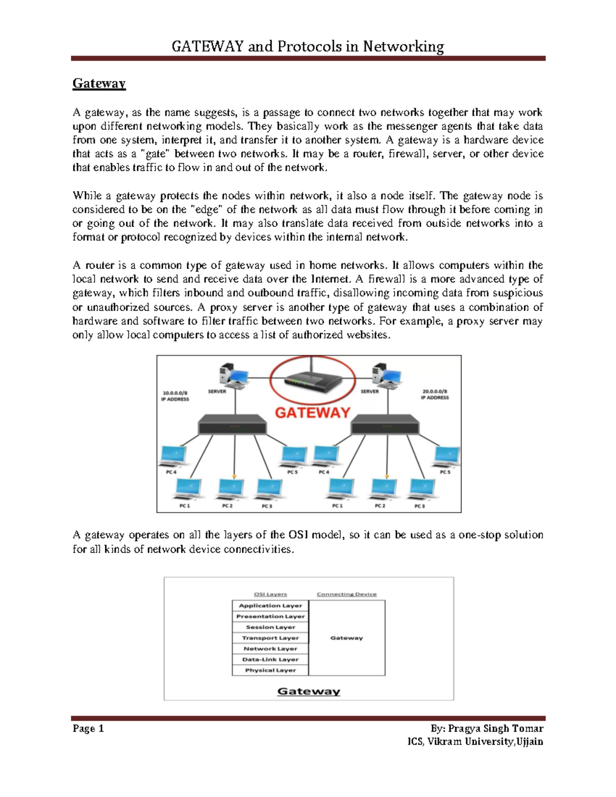 2.Gateway Concepts - CONTENT - GATEWAY and Protocols in Networking Page ...