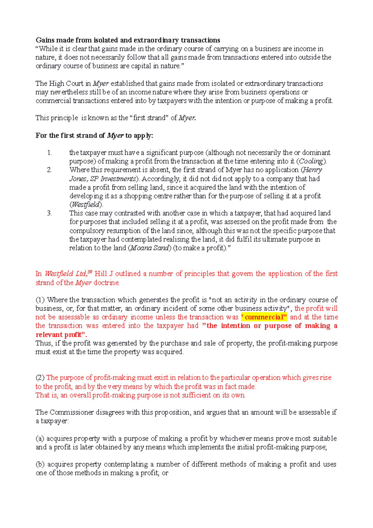Understanding the Myer Doctrine: Key Principles and Applications - Studocu