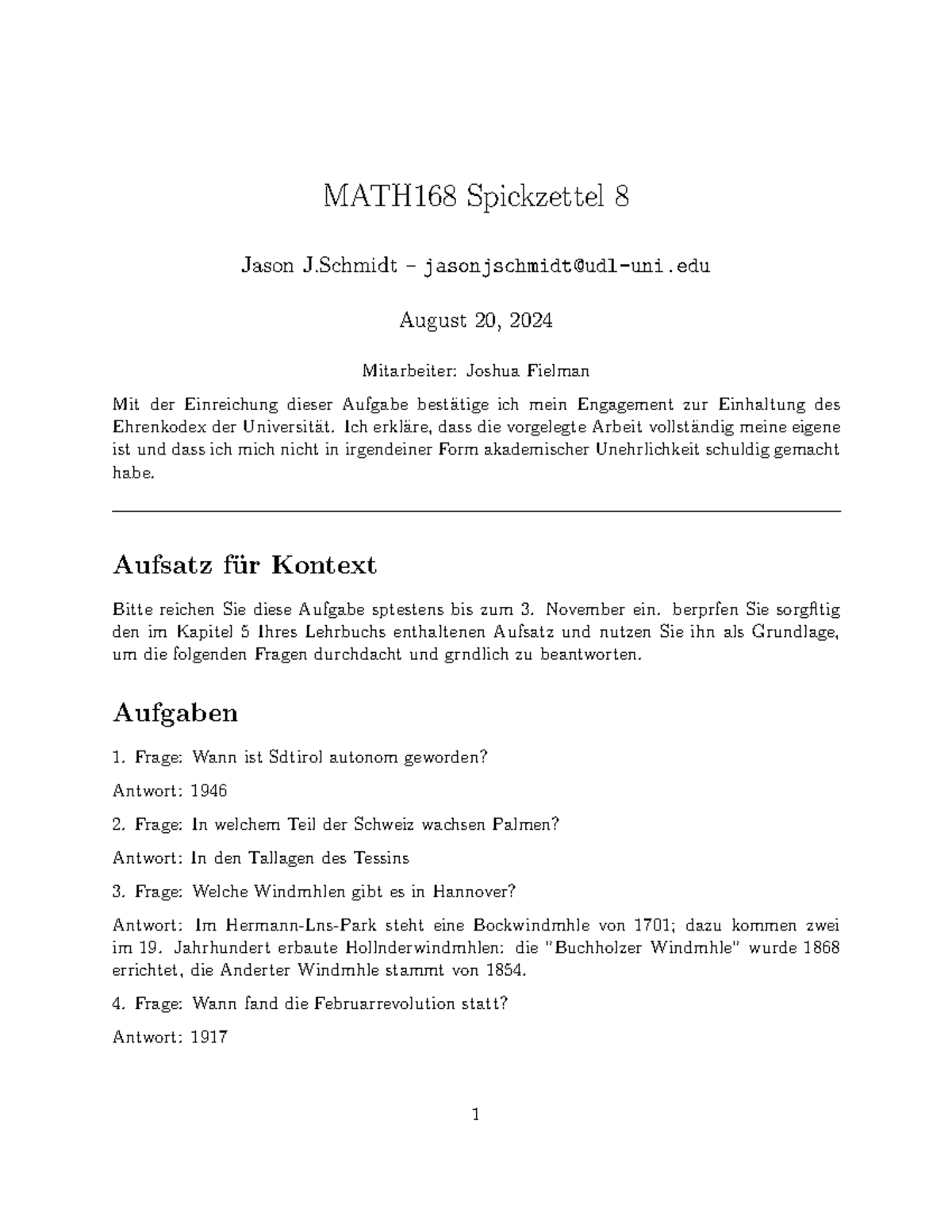 MATH168 Spickzettel 8: Funktionen, Algebra und Trigonometrie - Studocu