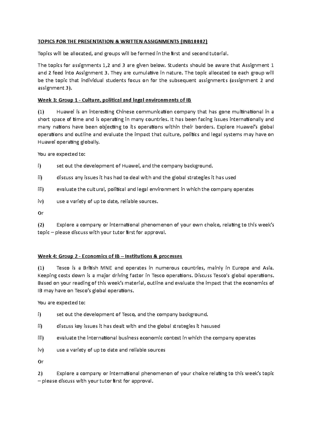 Topics FOR THE Assignments-1 Sem2 2020 v2 - TOPICS FOR THE PRESENTATION ...
