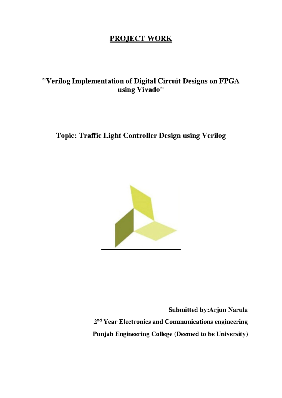 Verilog Implementation of Traffic Light Controller for ECE 2nd Year ...