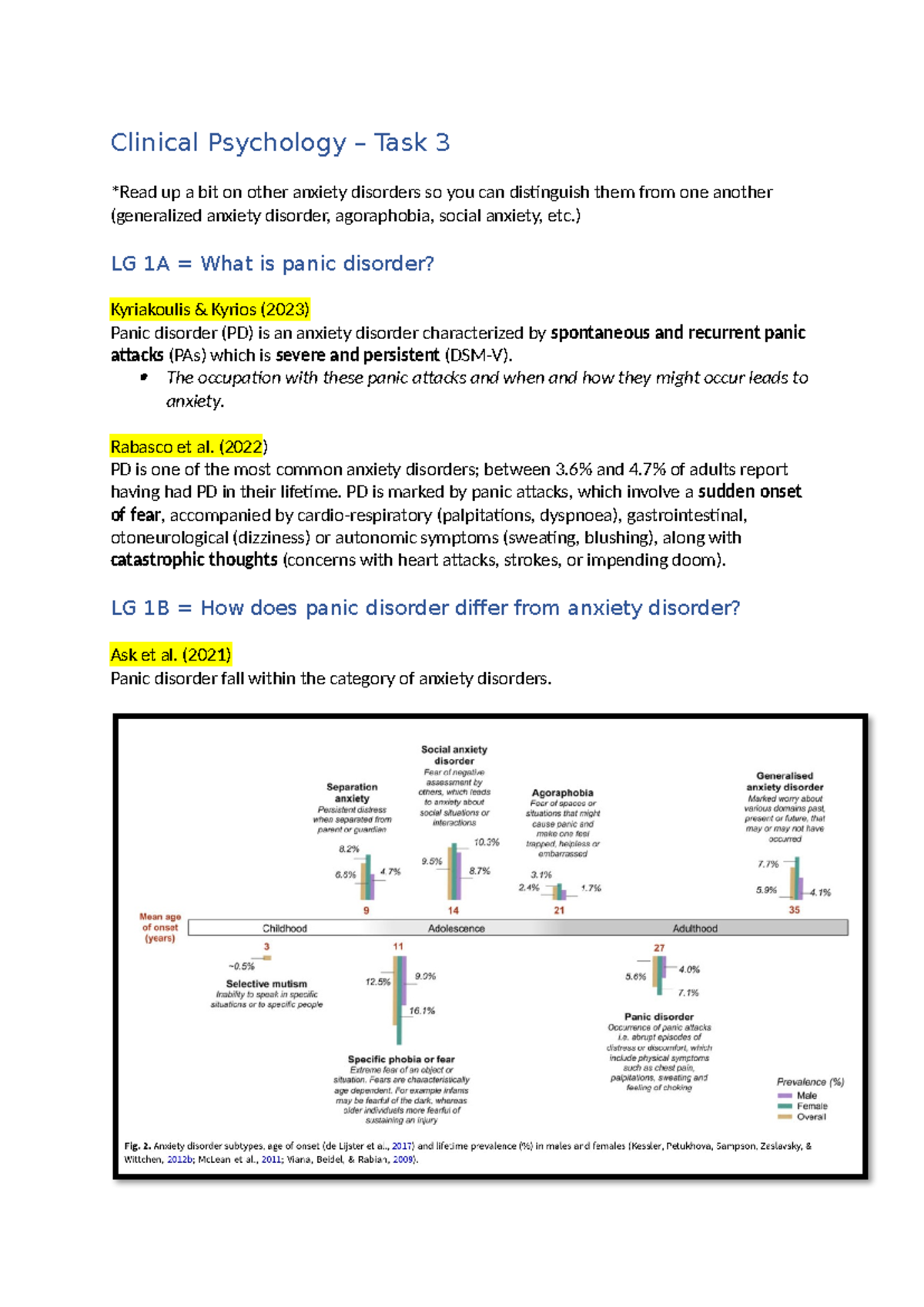 Clinical Psychology - Task 3: Understanding Panic Disorder & Treatments ...