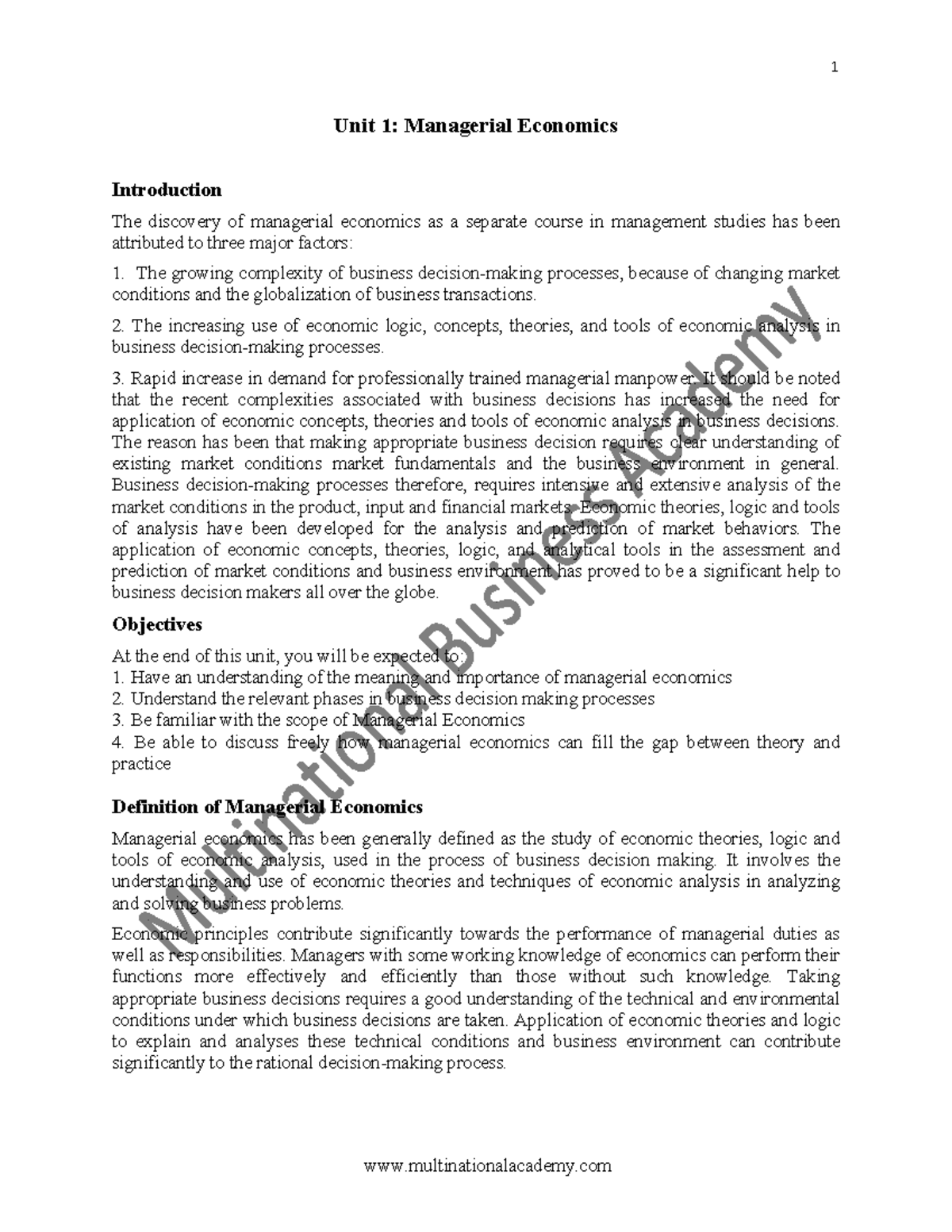 Managerial Economics: Introduction & Scope (UGC Management) - Studocu