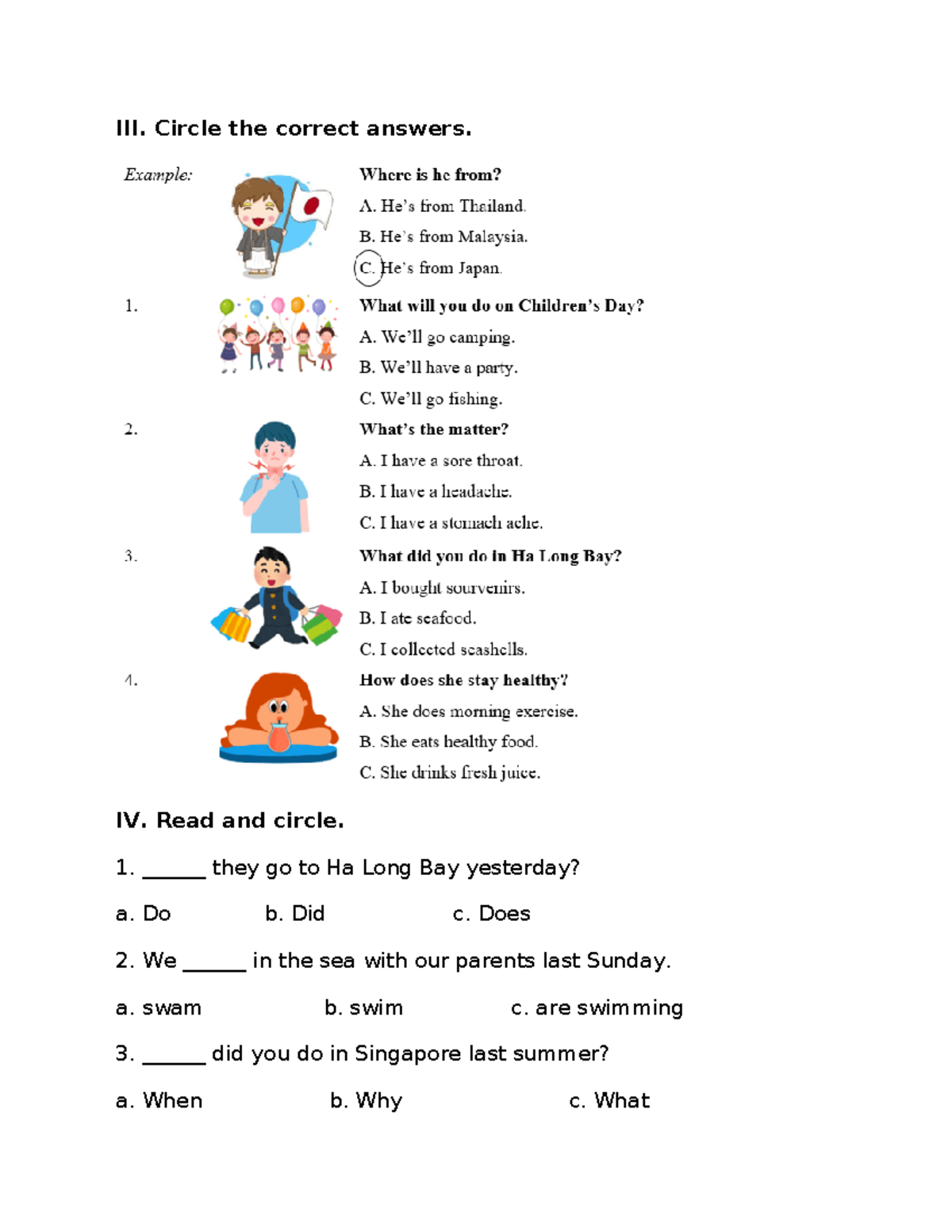 Anh 5 - Listening & Reading Comprehension Practice - Studocu