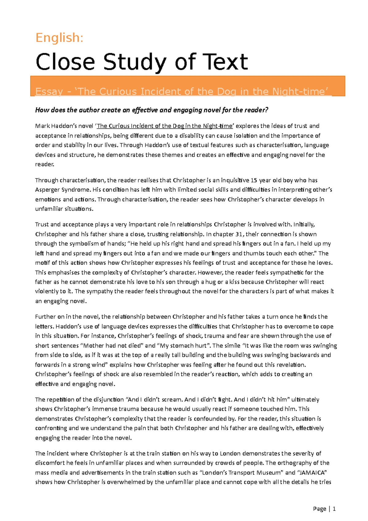 Studoc p3 - Once upon a time, in a small village nestled between ...