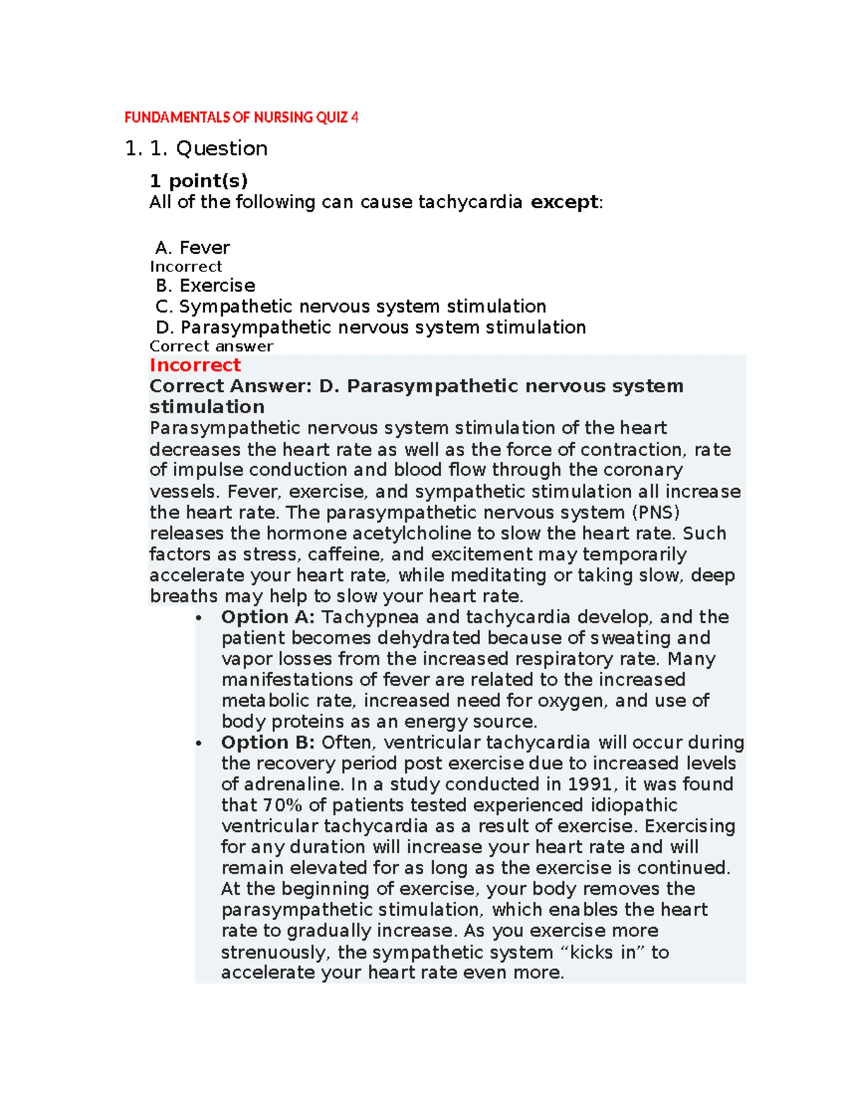 Fundamentals of Nursing Quiz 5: Key Concepts and Answers - Studocu
