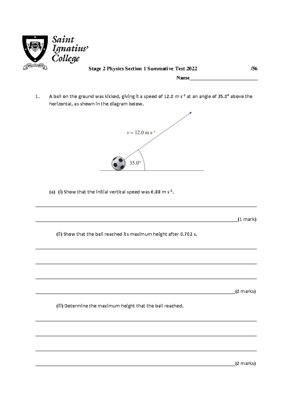 12 Physics SAT1 2022 - practice test - Stage 2 Physics Section 1 ...