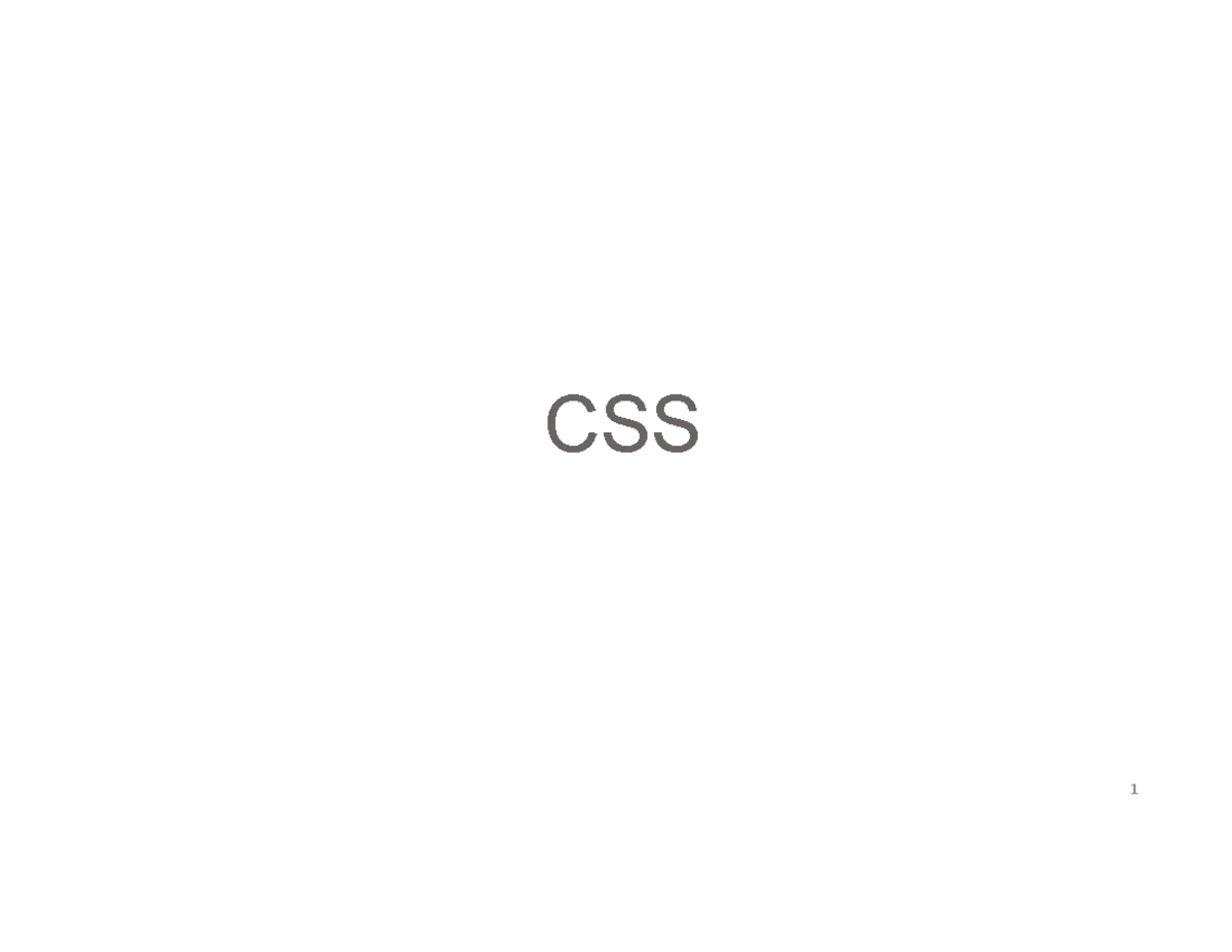 CS443 Lecture 3: Introduction to CSS and Style Sheets Basics - Studocu