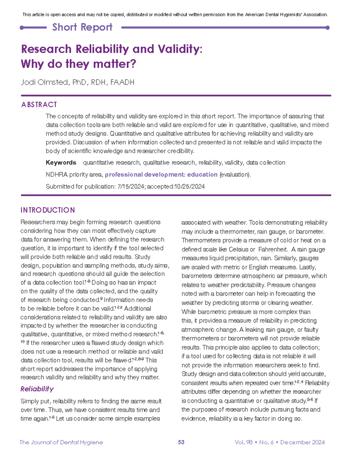 Reliability and Validity in Research: Importance and Implications - NDH ...