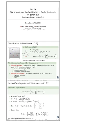Modèles Graphiques poly - SPLEX Statistiques pour la classification et ...