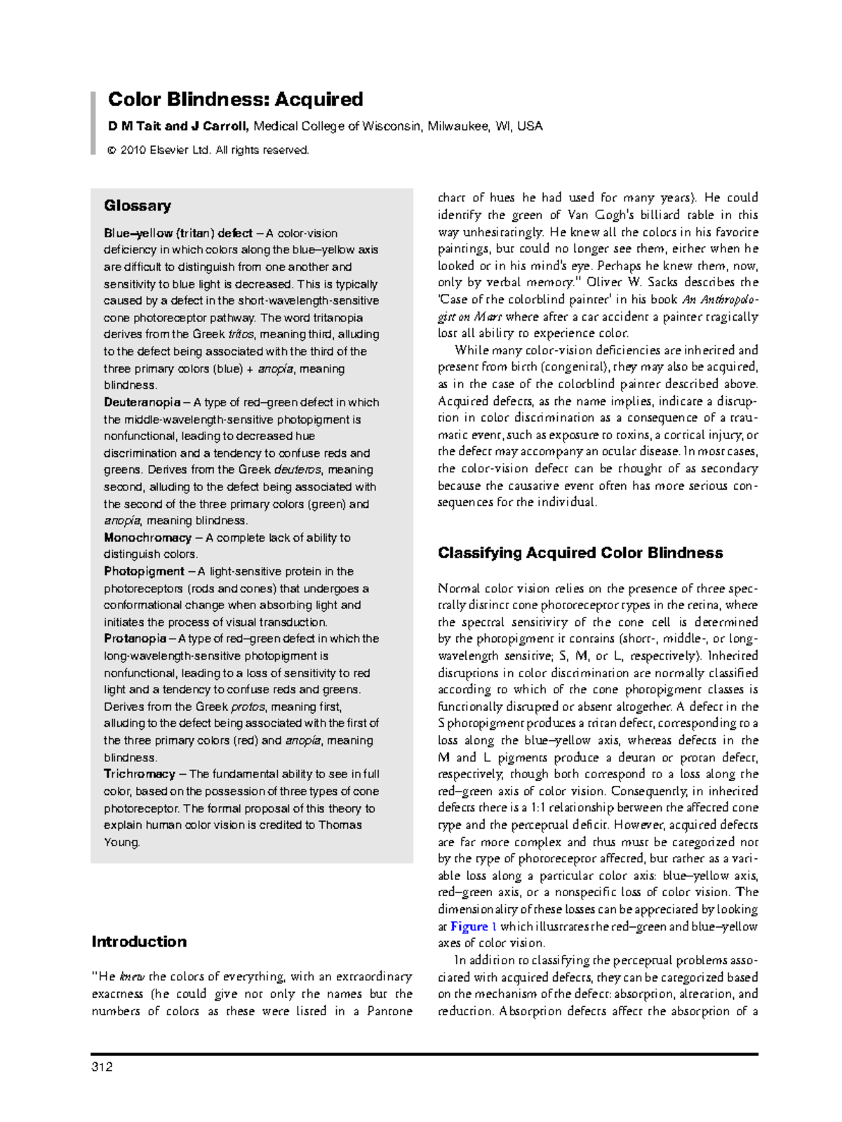 Color Blindness: Acquired and Inherited Defects Overview (MED 101 ...
