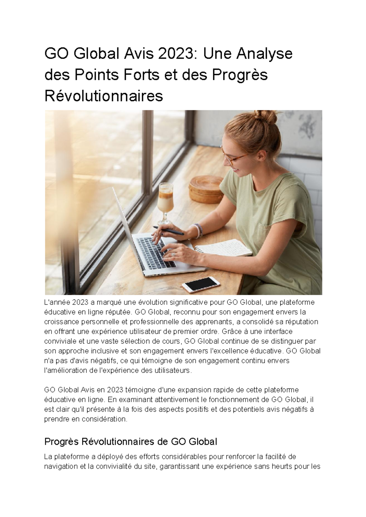 GO Global Avis 2023: Une Analyse des Points Forts et des Progrès ...