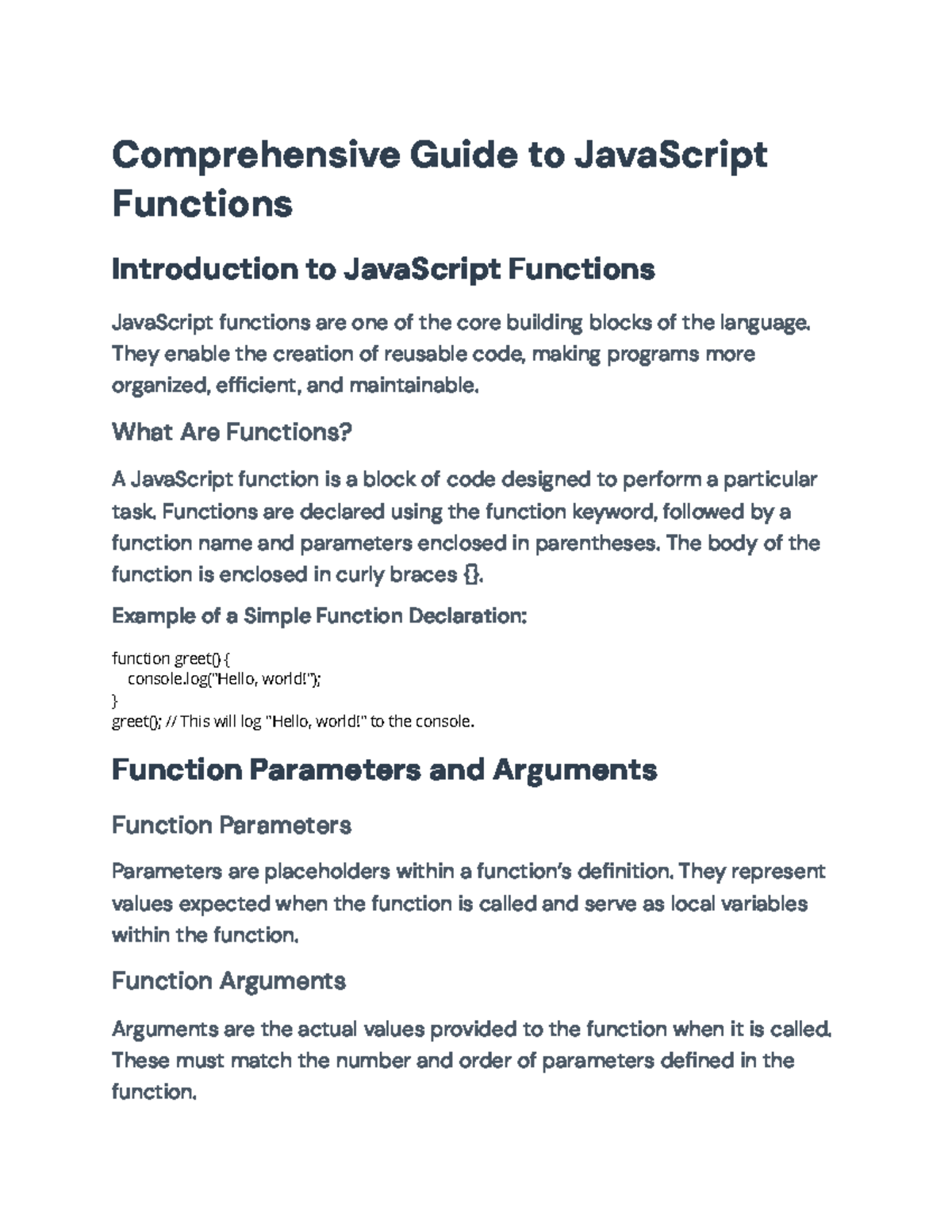 JavaScript Functions: A Comprehensive Guide on Basics and Best ...