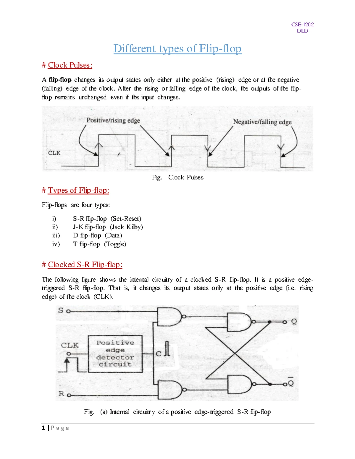 Lecture 3: DLD A Latch and Its Implementation in Flip-Flops - Studocu