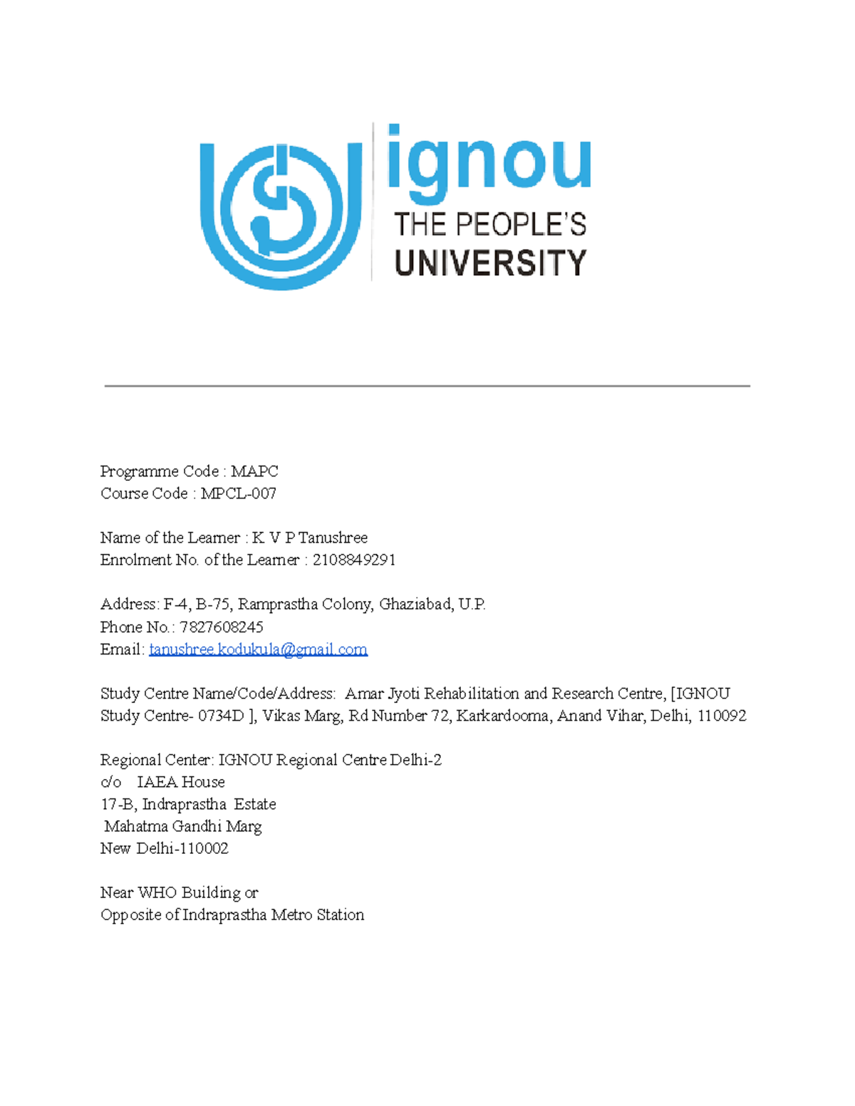 MPCL-007 Practical Report: Social Learning & Intelligence Theories ...