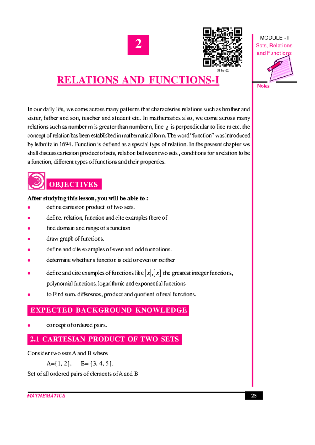 311 Maths Eng Lesson 2: Sets, Relations, and Functions Notes - Studocu