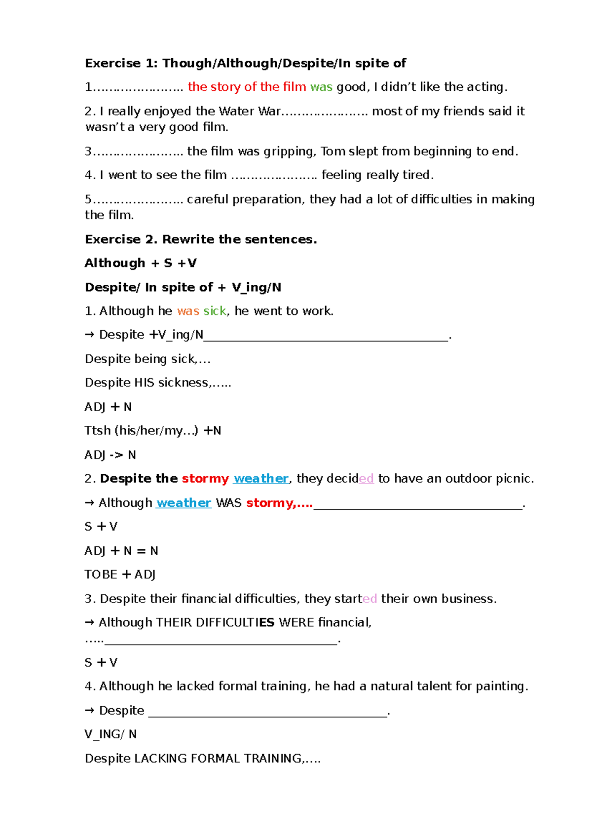 Exercise 1: Unit 6 Exercises for 9th Grade Students - Studocu
