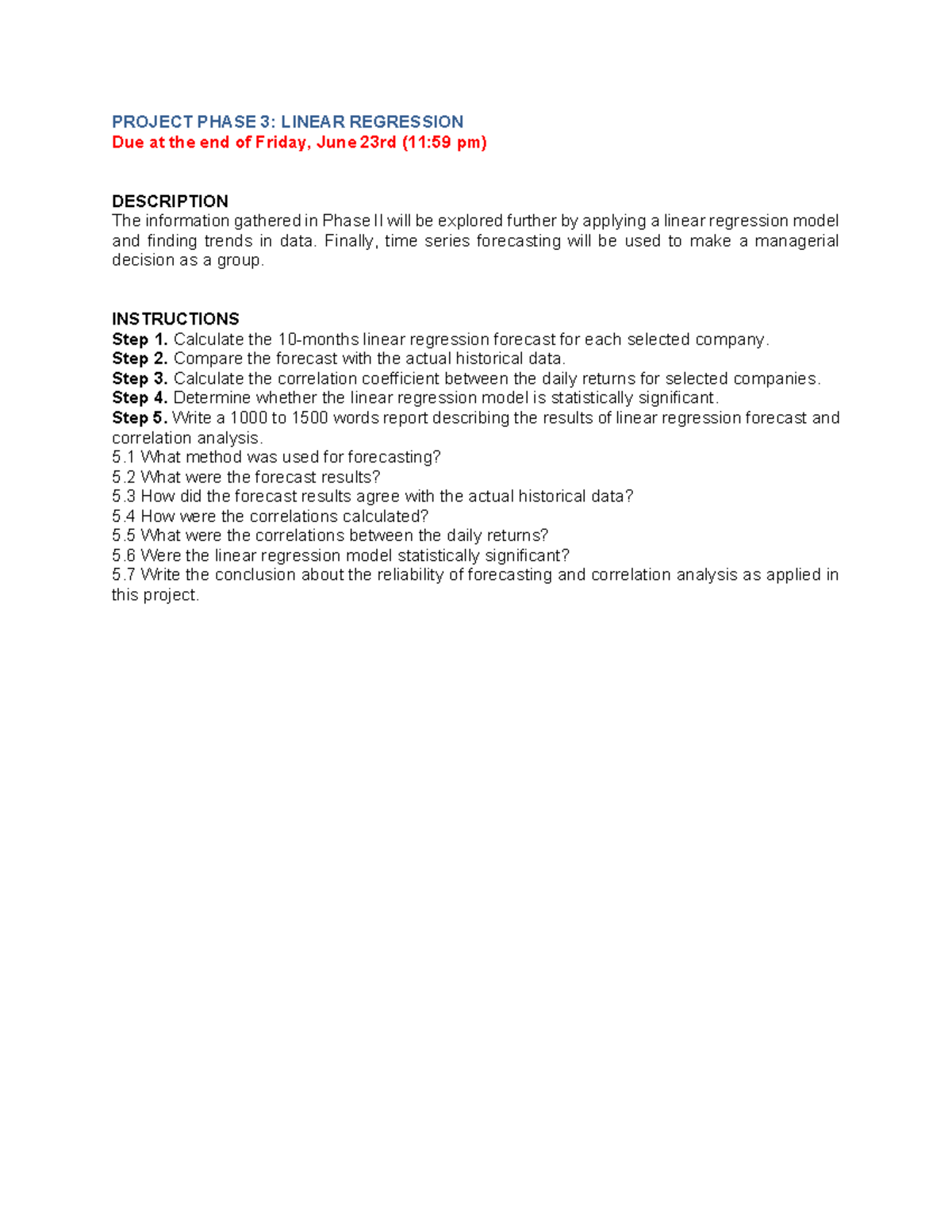 MBAF 504 Group Project - Phase 3: Linear Regression Analysis Report ...
