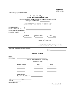 DENR Certification LUC Form No. 6 Series of 2002 - Land Use Conversion ...