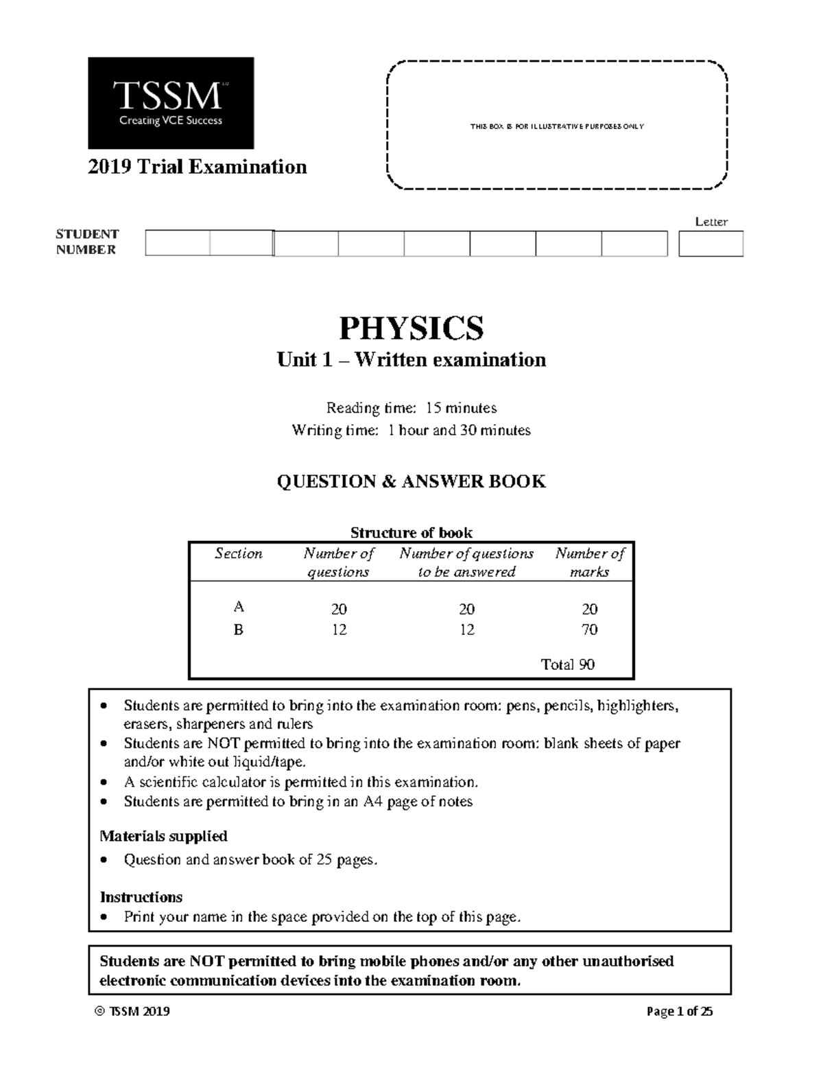 Physics 2019 Unit 1 Trial Exam - Comprehensive Question Guide - Studocu