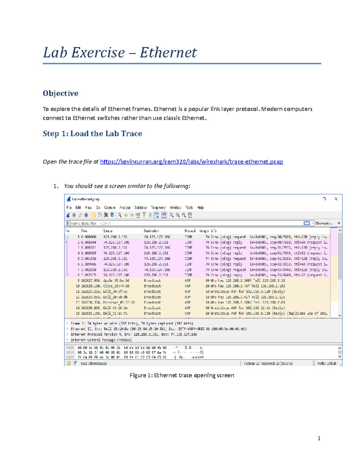 Lab Exercise: Understanding Ethernet Frames in Network Protocols - Studocu