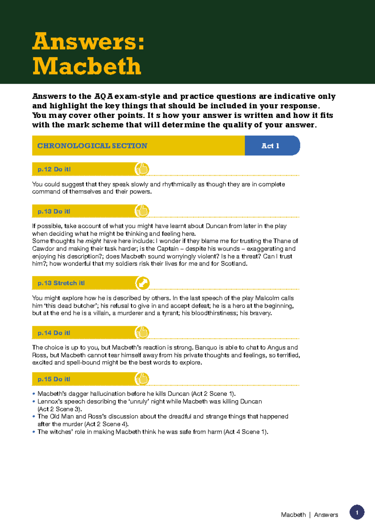 AQA GCSE Macbeth: Key Answers and Insights for Exam Success - Studocu