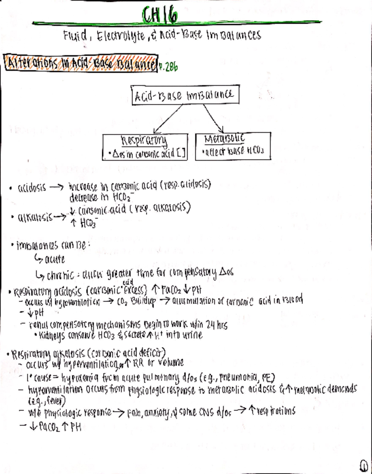 Ch 16 Notes - Fluid & Electrolyte Imbalances in Med-Surg Nursing - Studocu