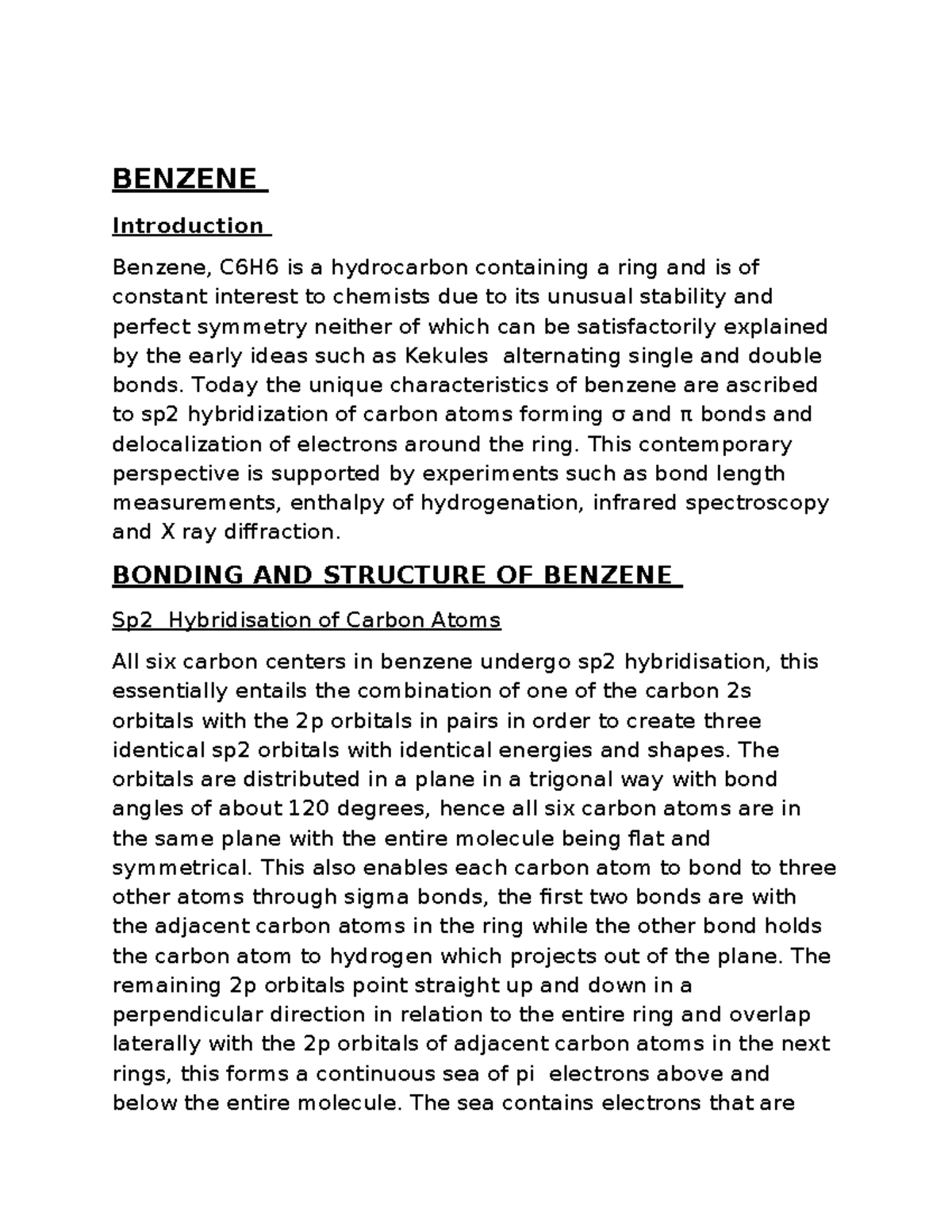Benzene (CHEM101): Structure, Bonding, and Industrial Applications ...