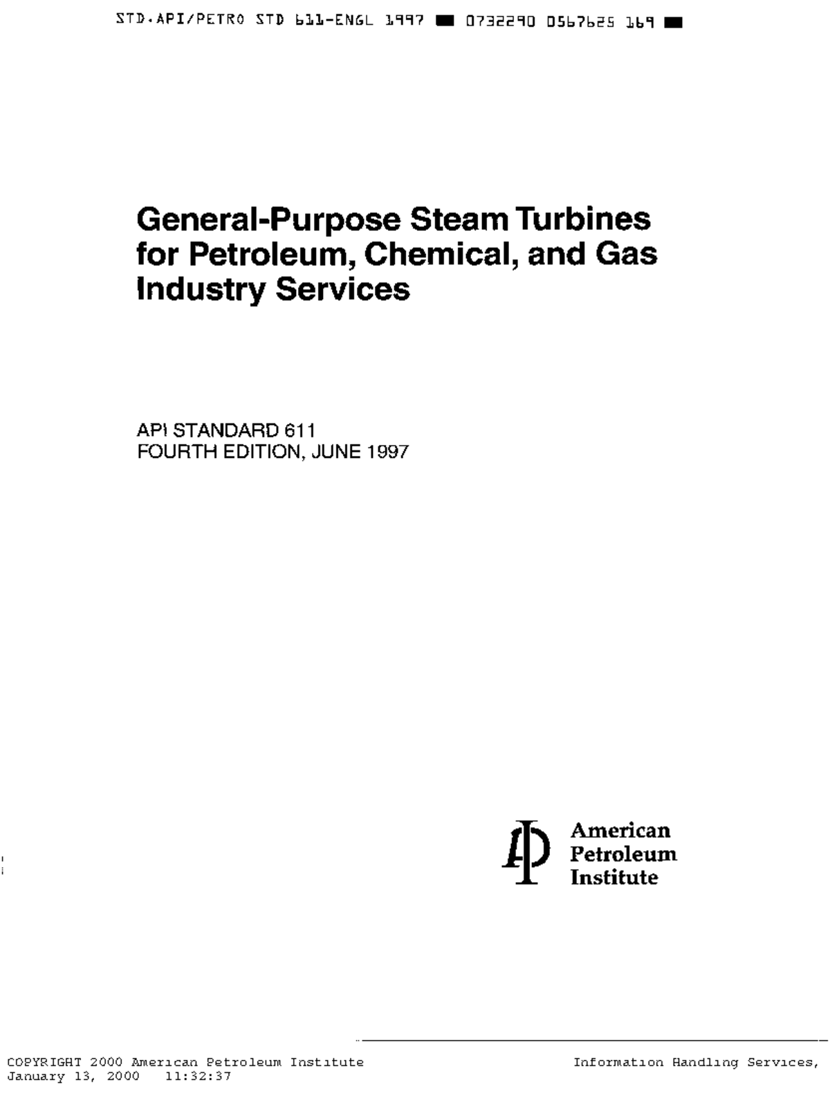API STD 611 - Overview of American Petroleum Institute Standards - Studocu