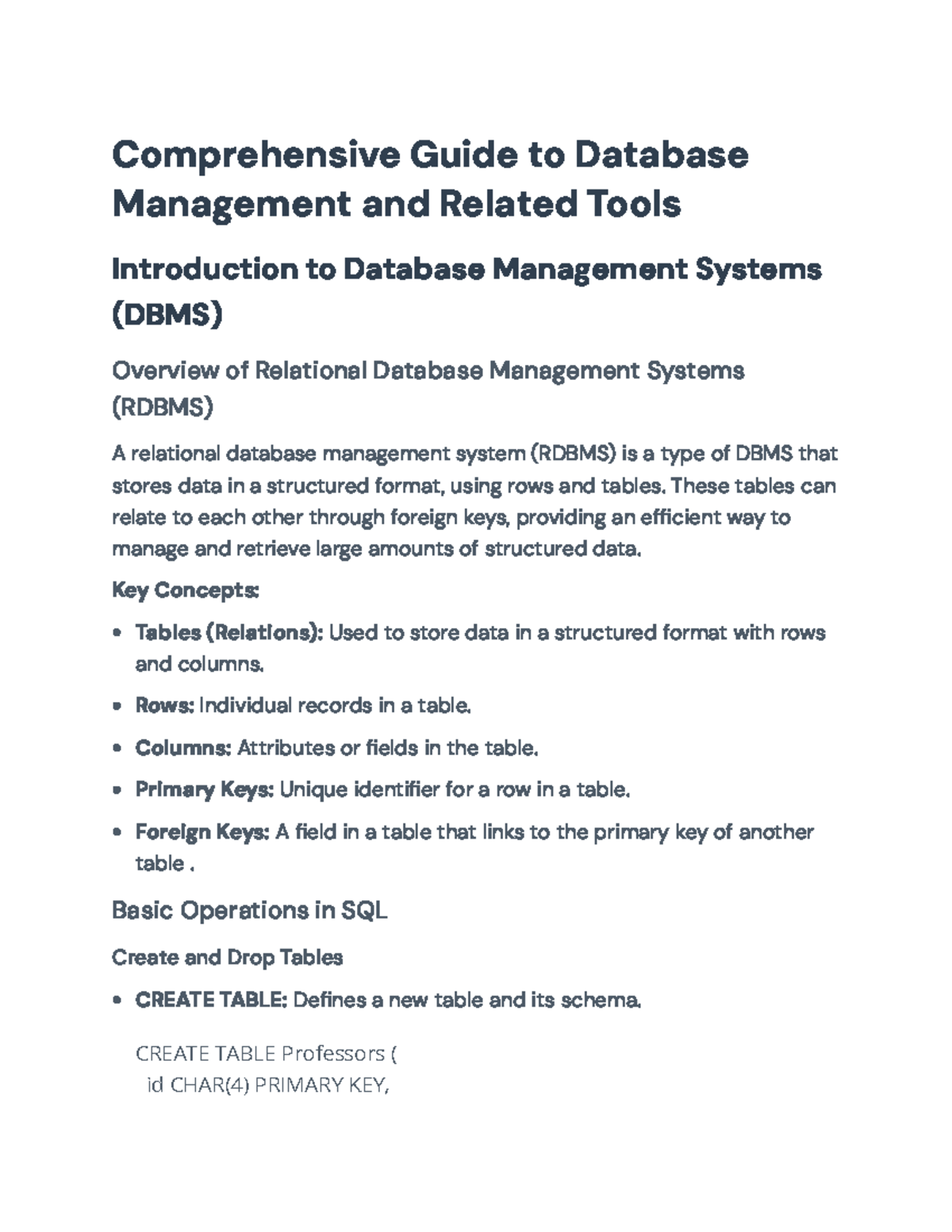 Comprehensive Guide to Database Management Systems (DBMS) and Tools ...