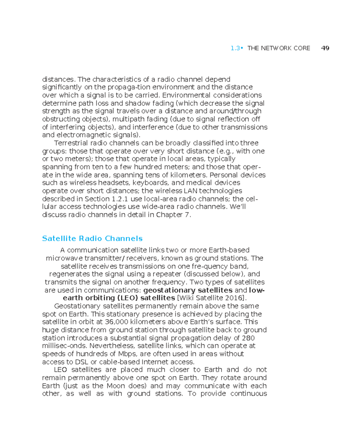 Network Core and Radio Channel Characteristics in Computer Networking ...