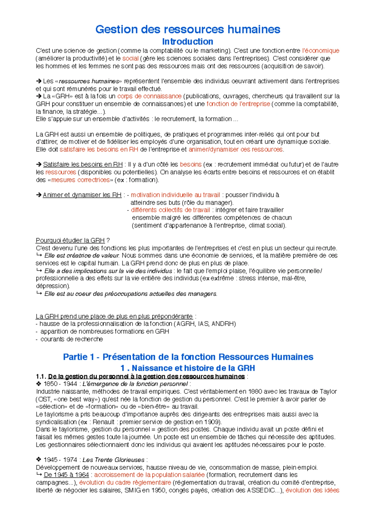 Gestion des Ressources Humaines - Création de Valeur et Stratégie - Studocu
