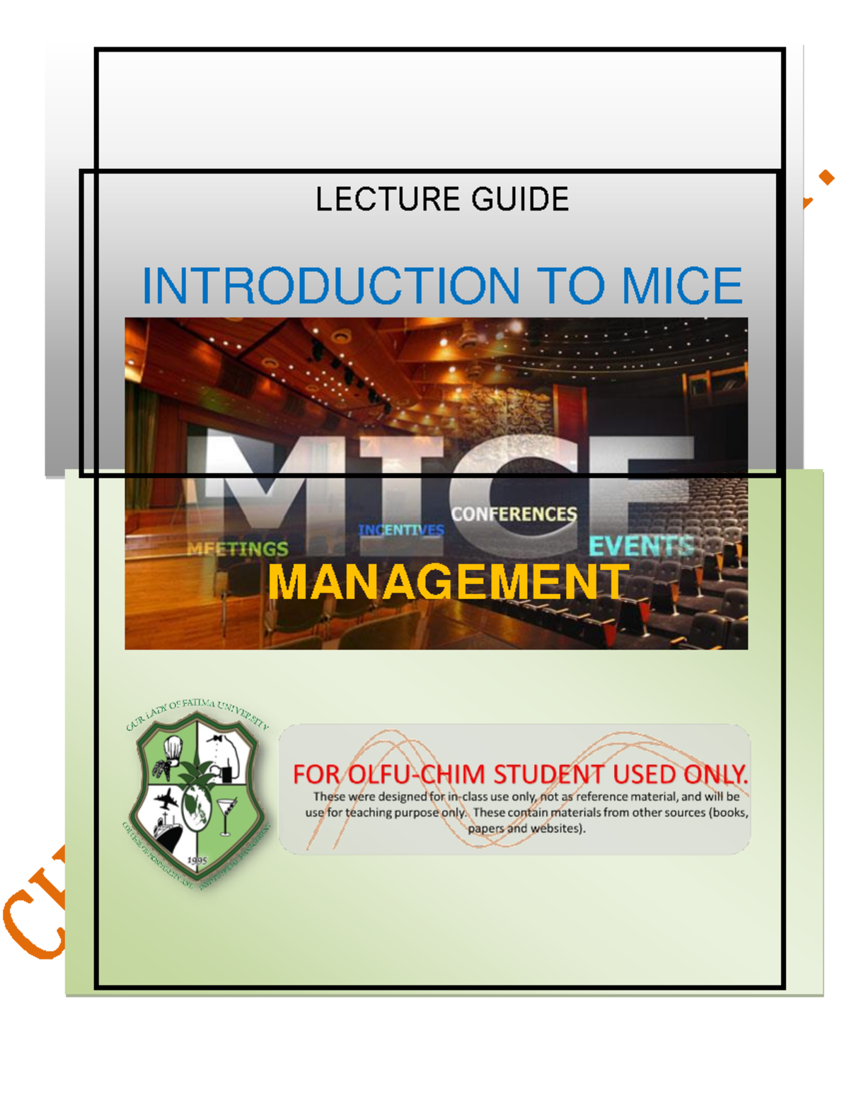 Wk2-MICE211- Lecture Guide on Developing MICE & Event Industry ...