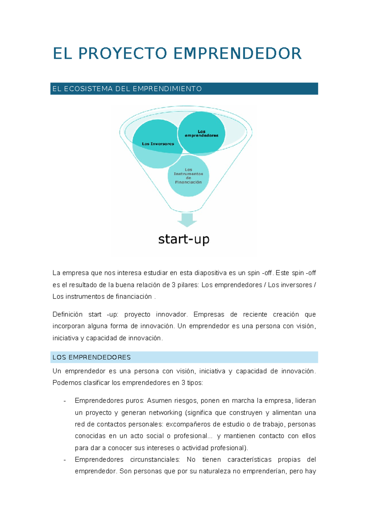 Tema 2 - Apuntes sobre el Ecosistema del Emprendimiento y Financiación ...