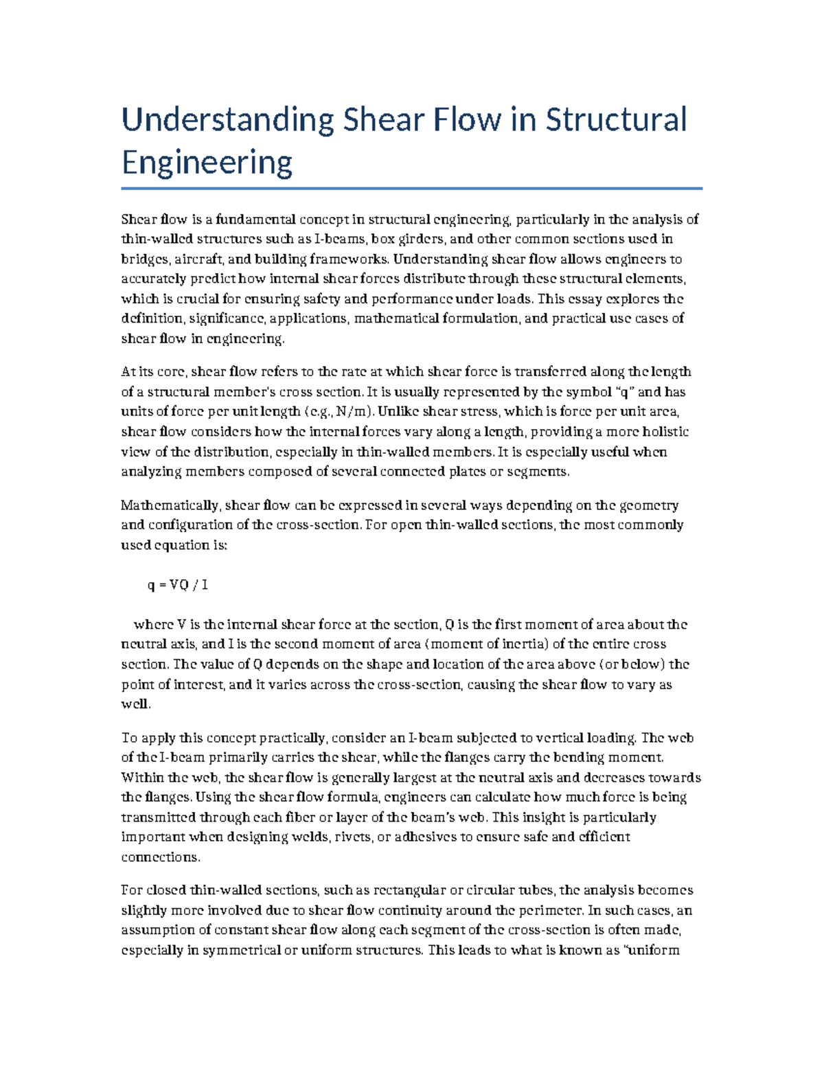 Understanding Shear Flow in Structural Engineering: Key Concepts ...