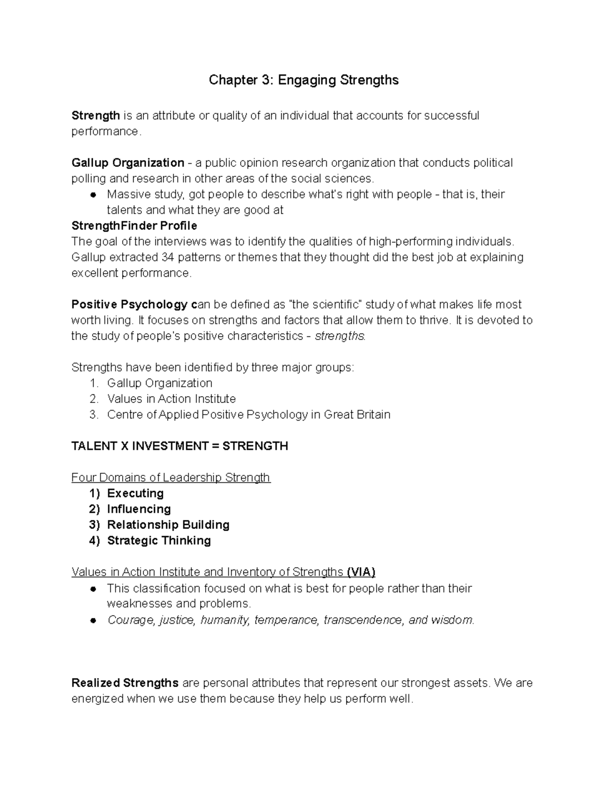 Engaging Strengths - Chapter 3: Engaging Strengths Strength is an ...