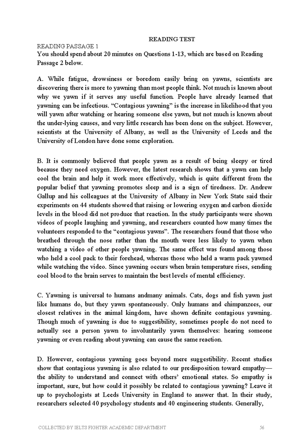 Reading TEST - ielts - READING TEST READING PASSAGE 1 You should spend ...