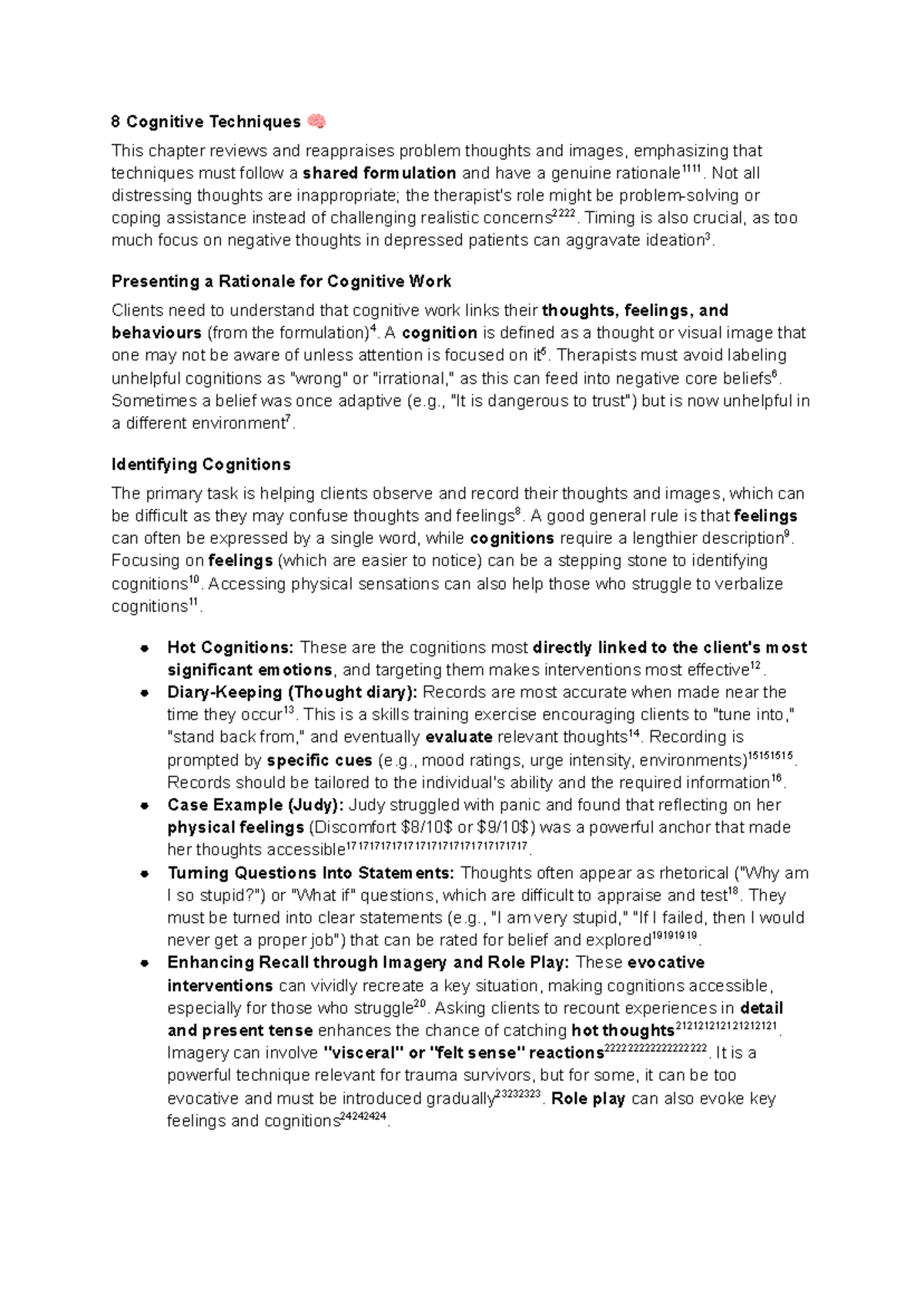 Psych 6163 Chapter 8: Cognitive Techniques and Behavioral Experiments ...