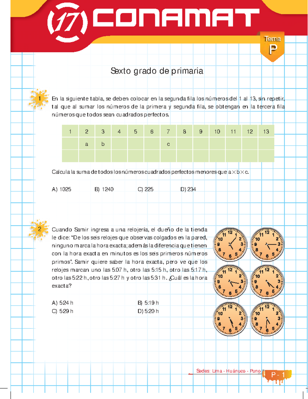 G1-6P - Ejercicios de Matemáticas para Sexto Grado - Studocu
